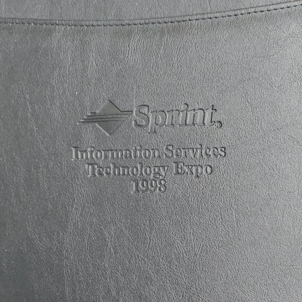 Sprint Logo Gemline Black Faux Leather Padfolio Zip Around Portfolio w/Pen NEW